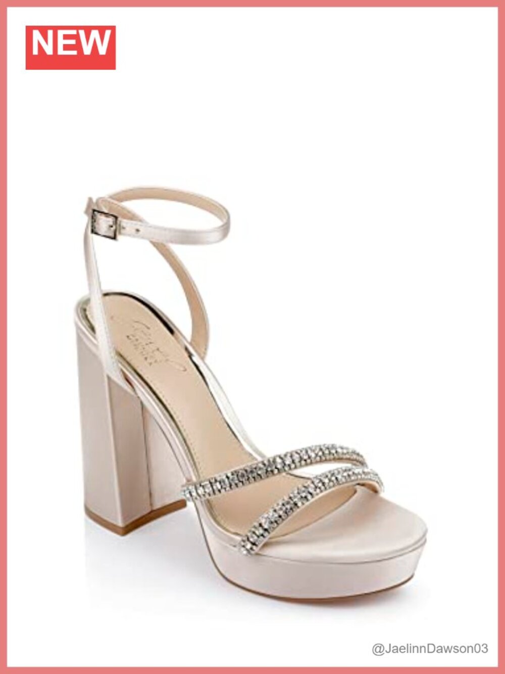 Gemstone Embellished Satin Platform Block Heel Sandals